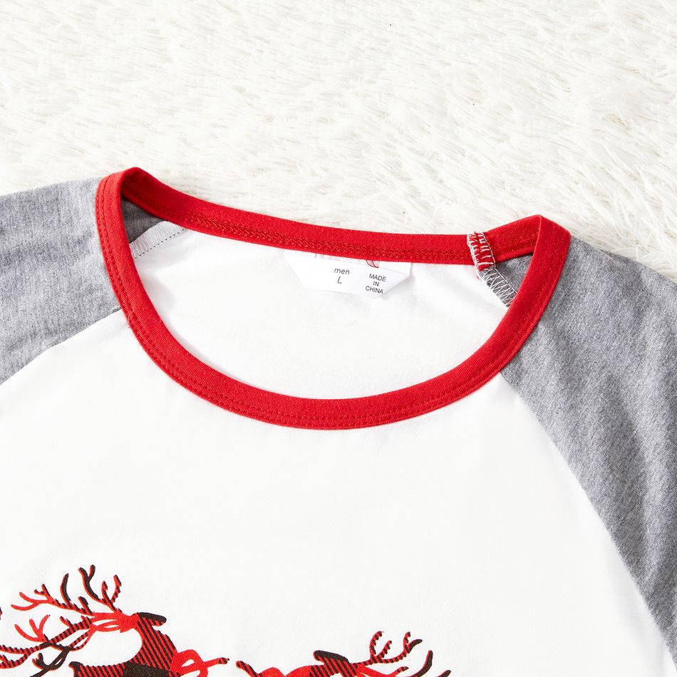 Christmas Family Matching Letter Print Raglan-sleeve Pajamas Sets (Flame Resistant) Black big image 3