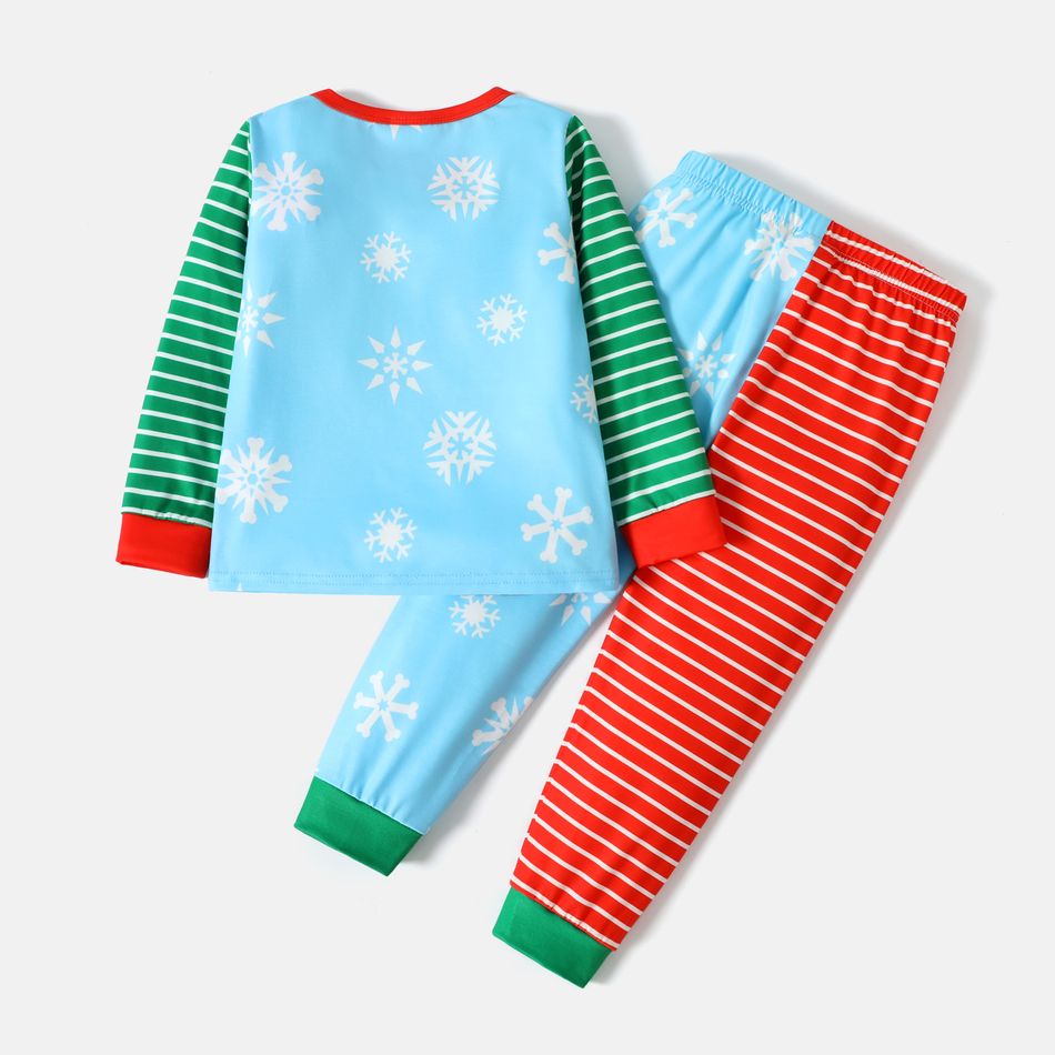 PAW Patrol 2pcs 2pcs Toddler Boy/Girl Christmas Striped Colorblock Long-sleeve Tee and Pants Set Green big image 3