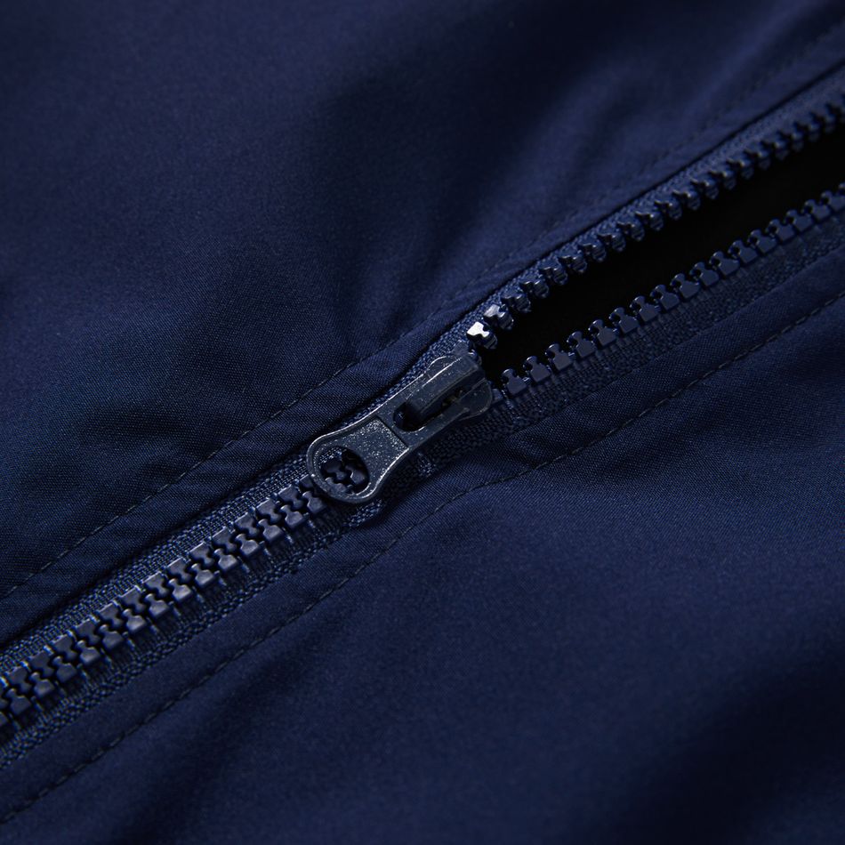 Activewear Kid Boy Letter Print Zipper Design Hooded Jacket Tibetanblue big image 4
