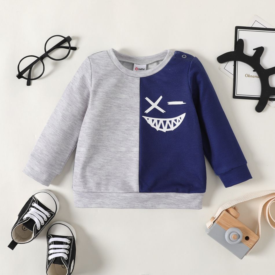 Baby Boy/Girl Graphic Colorblock Long-sleeve Sweatshirts ColorBlock