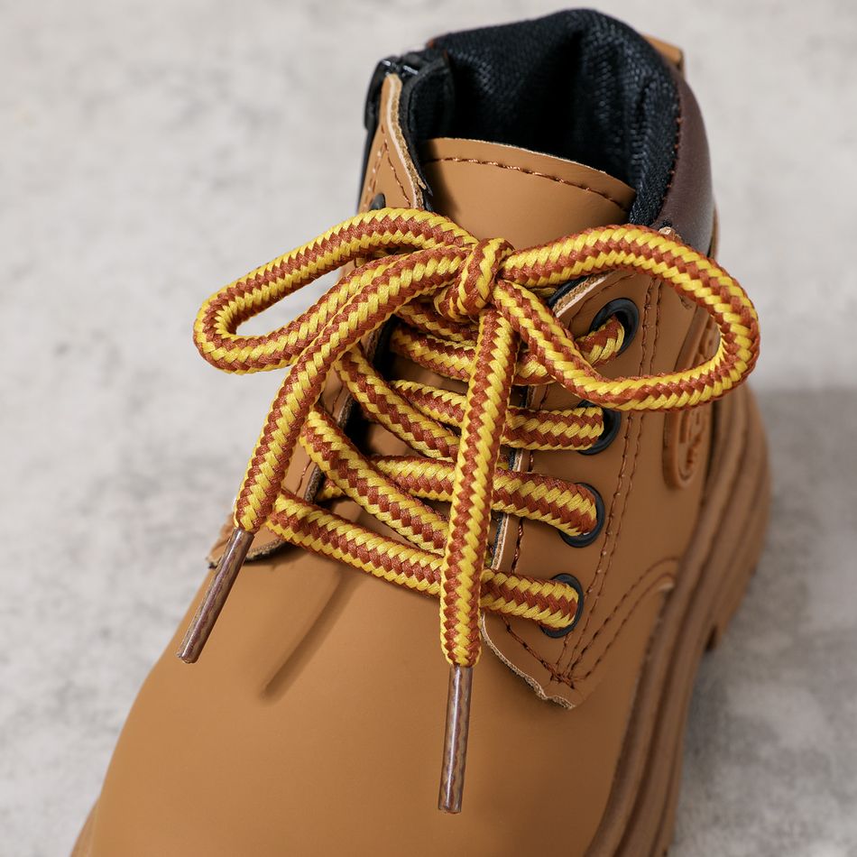 Toddler / Kid Lace Up Front Solid Boots Yellow