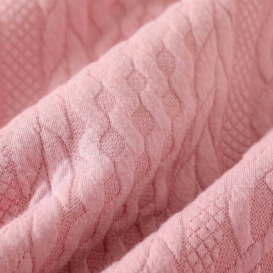 Kid Boy/Kid Girl Colorblock Textured Pullover Sweatshirt Pink
