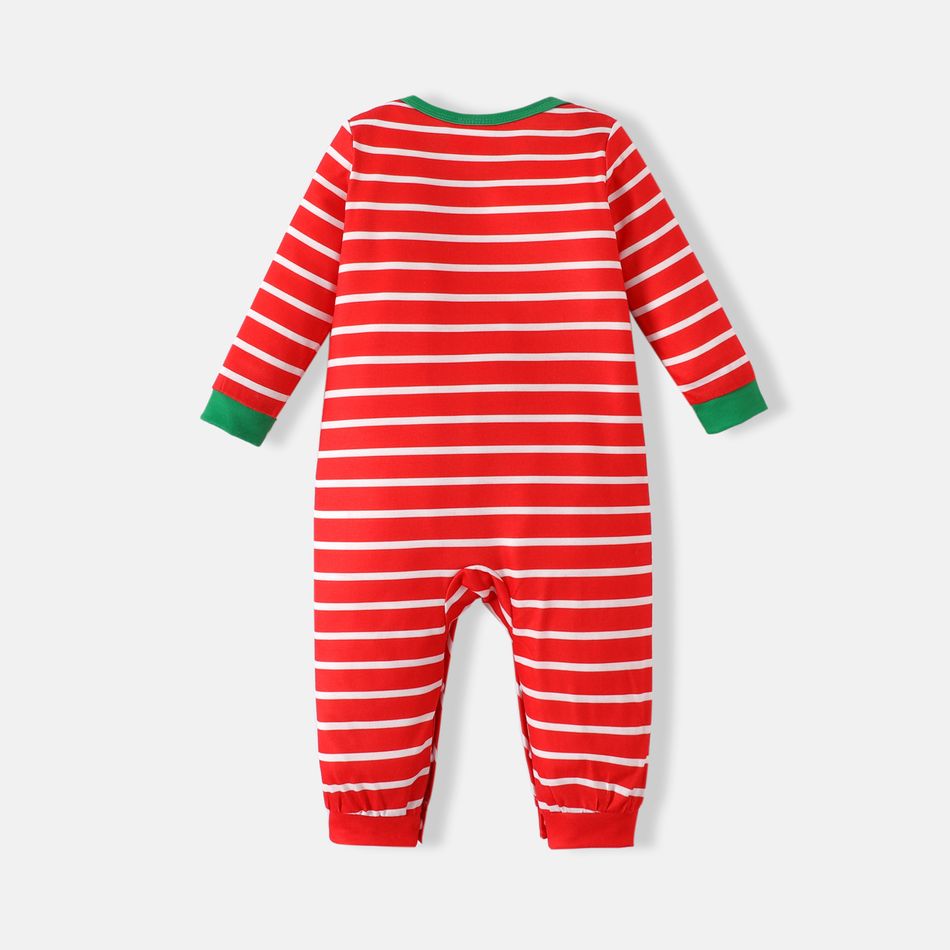 PAW Patrol Little Boy/Girl Christmas Cartoon Print Striped Long-sleeve Jumpsuit REDWHITE big image 3