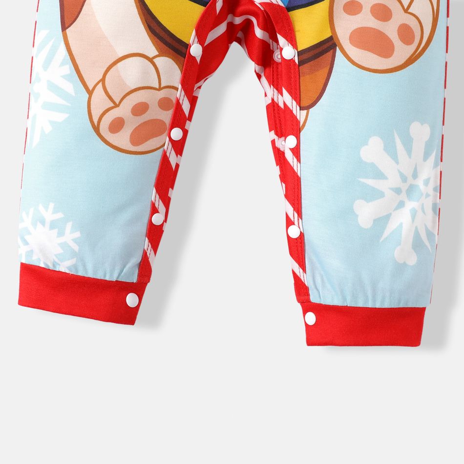 PAW Patrol Little Boy/Girl Christmas Cartoon Print Striped Long-sleeve Jumpsuit REDWHITE big image 6