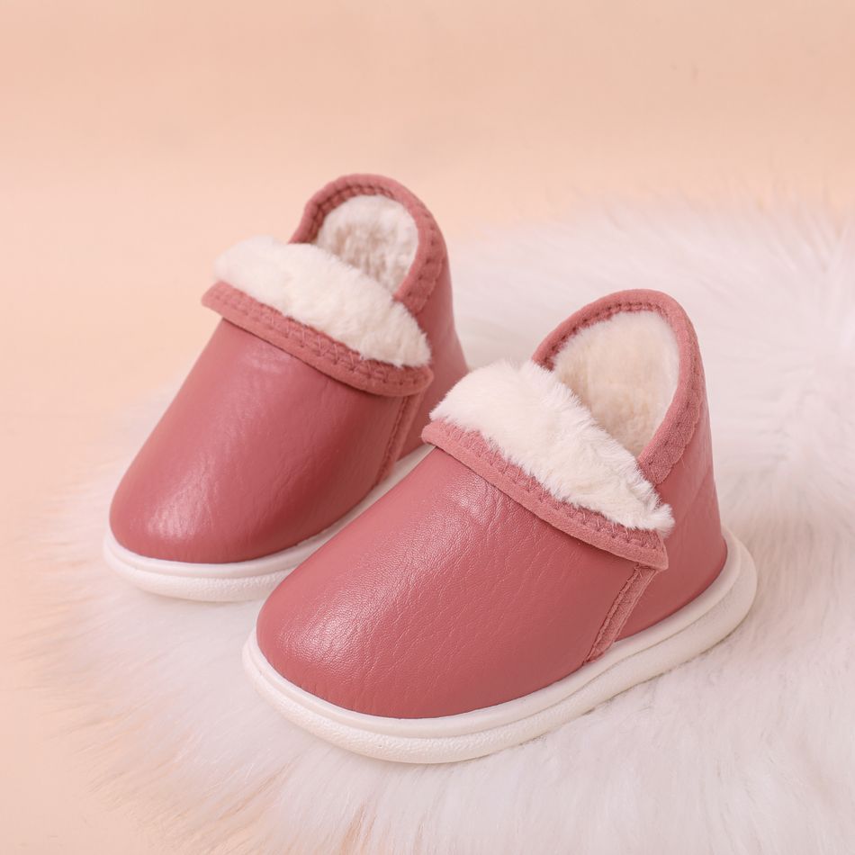Toddler / Kid Fleece Lined Slip-on Thermal Slippers Pink big image 2