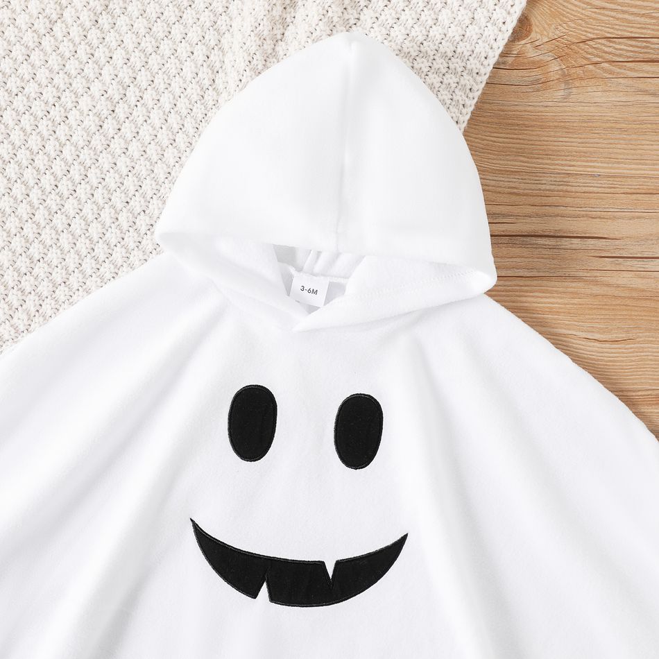 Halloween 2pcs Baby Boy/Girl 95% Cotton Leggings and Pumpkin Print Hooded Cloak Set White big image 3