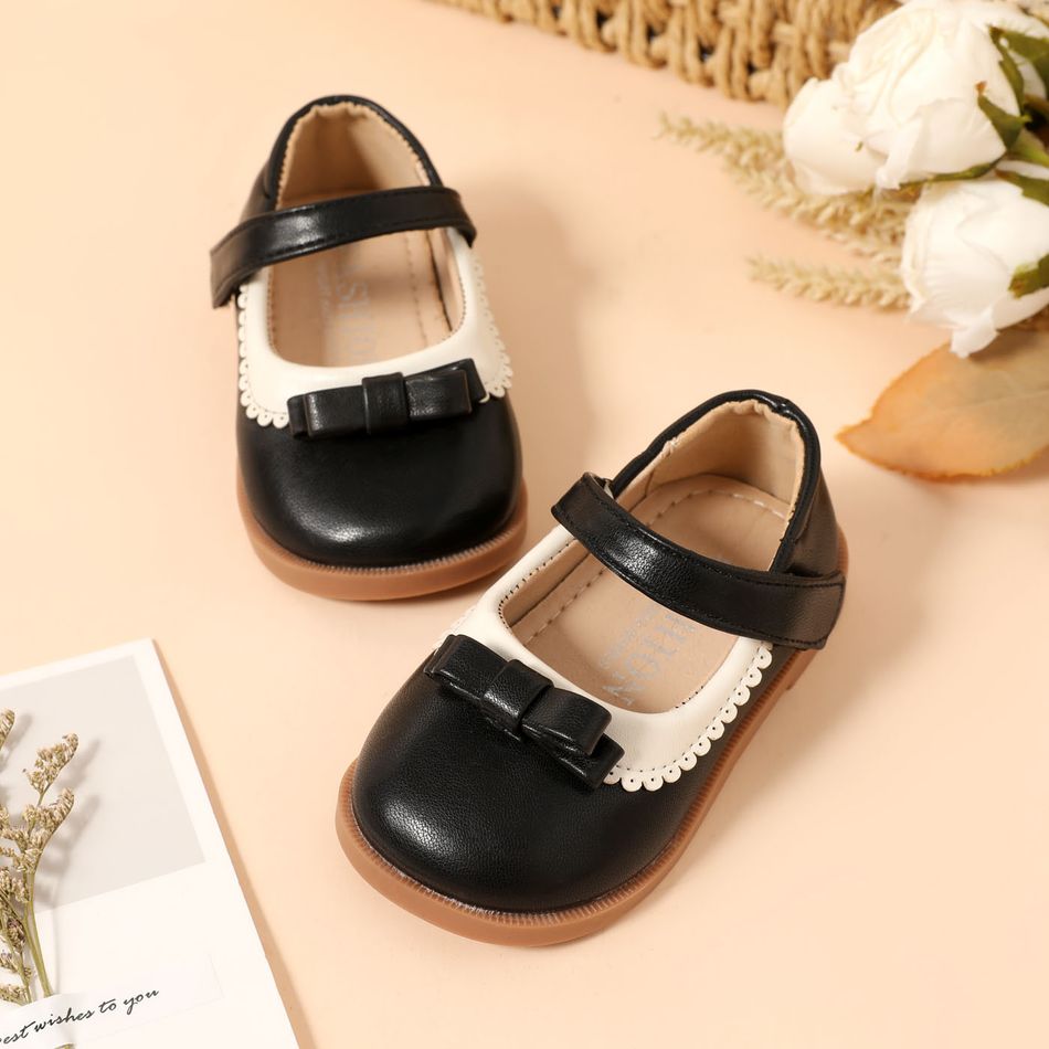 Kleinkinder Mädchen Lässig Unifarben Kunstlederschuhe schwarz big image 1