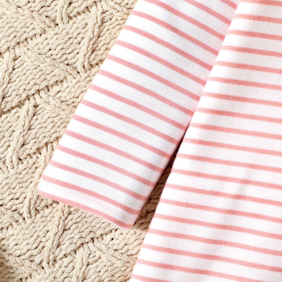 Toddler Girl Stripe Mock Neck Long-sleeve Dress pink big image 5
