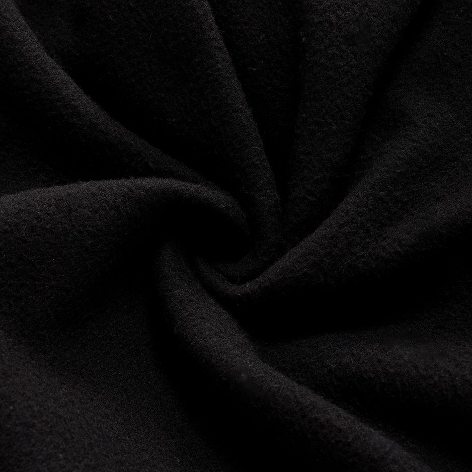 Kid Girl Letter Leopard Print Long-sleeve Hooded Sweatshirt Dress Black big image 5