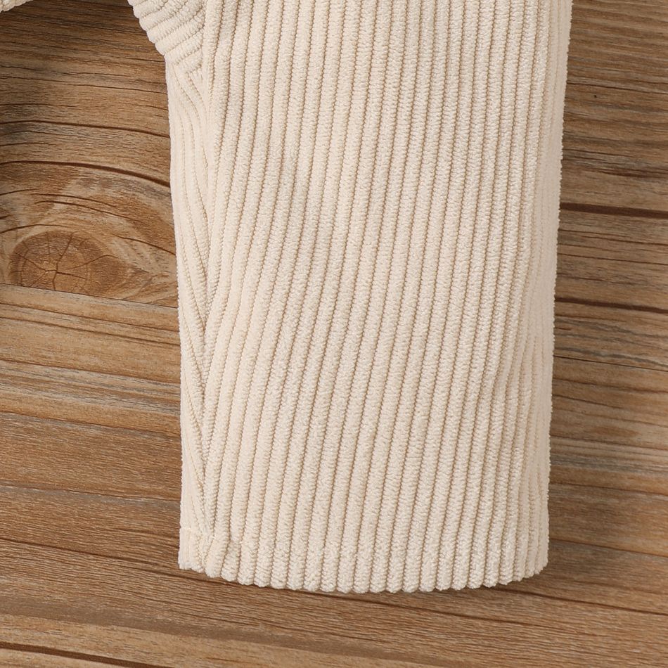 Baby Boy Fox Embroidered Corduroy Overalls Apricot