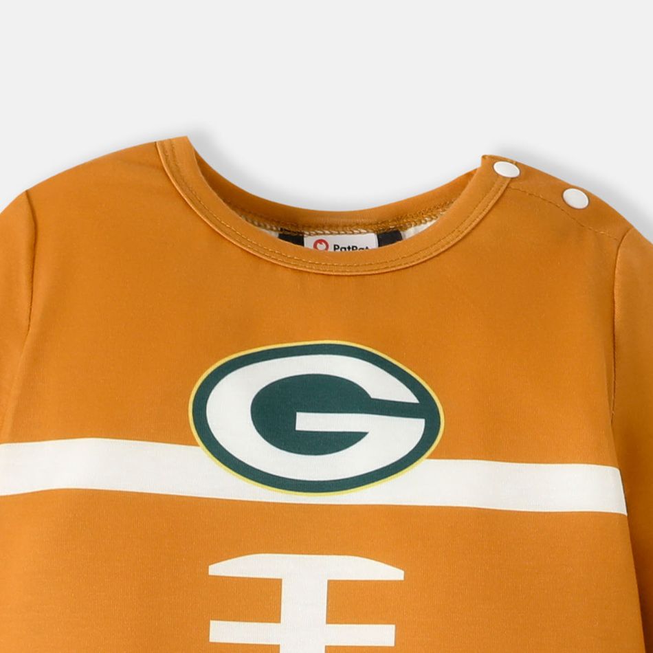 NFL Family Matching Colorblock Long-sleeve Letter Print Tops (Green Bay Packers) Brown big image 3