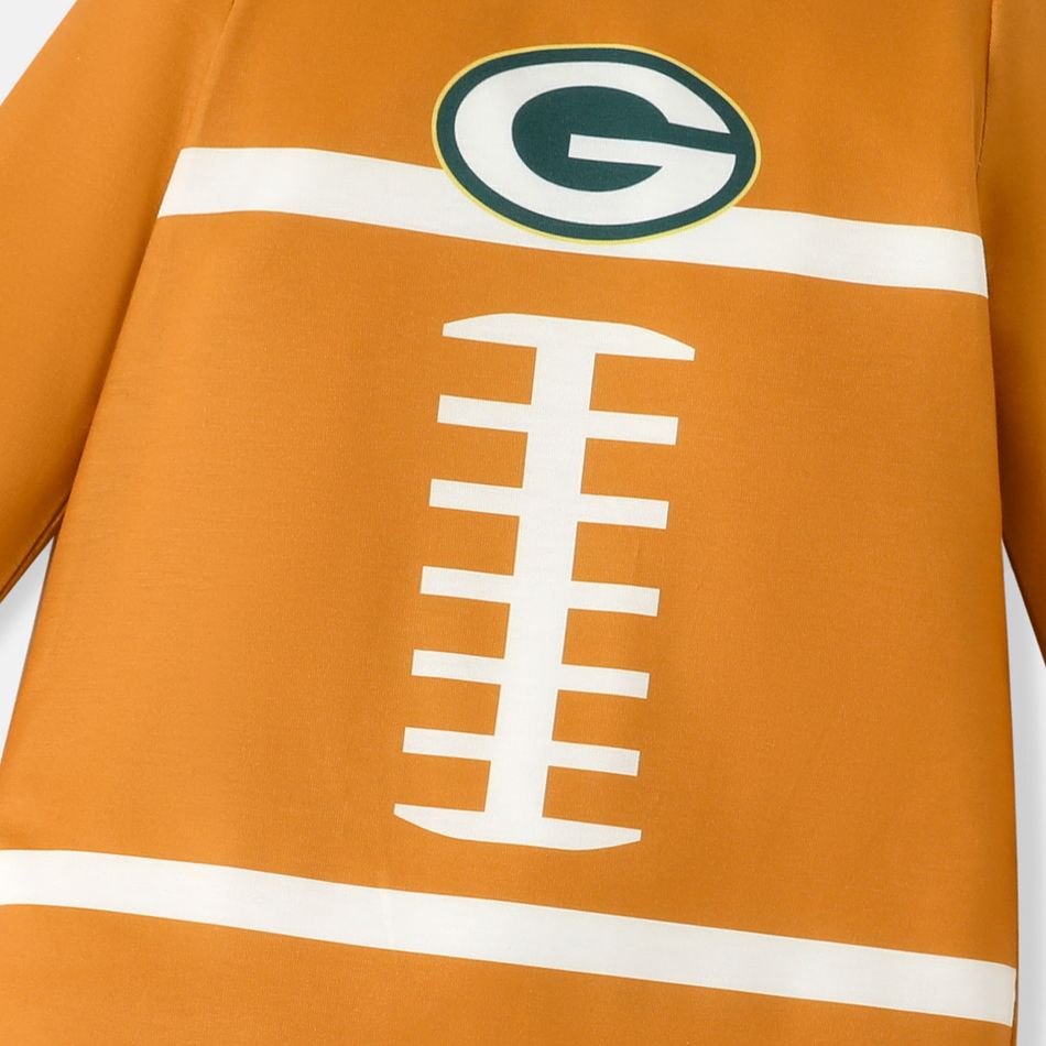 NFL Family Matching Colorblock Long-sleeve Letter Print Tops (Green Bay Packers) Brown big image 4