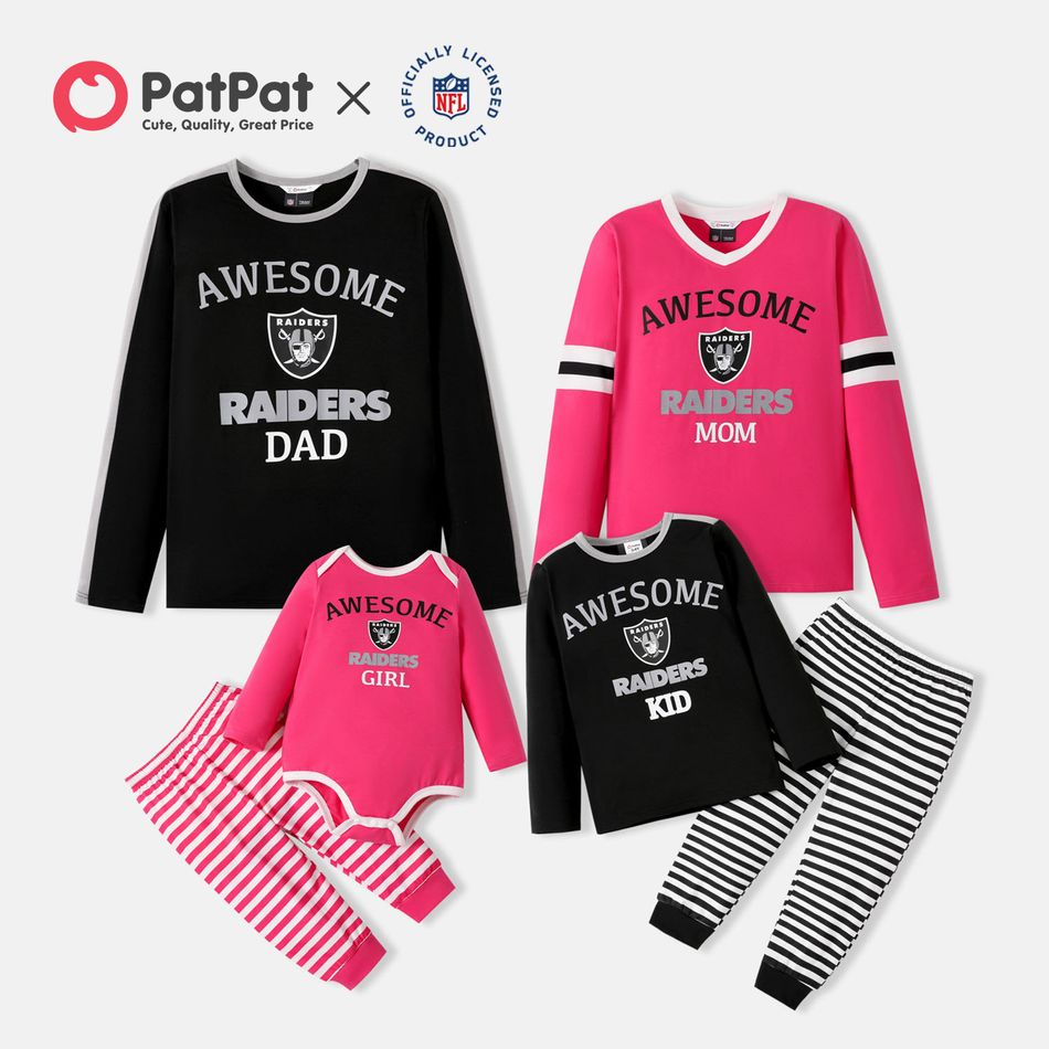 NFL Family Matching Colorblock Long-sleeve Graphic Tee (Oakland Raiders) Hot Pink big image 4