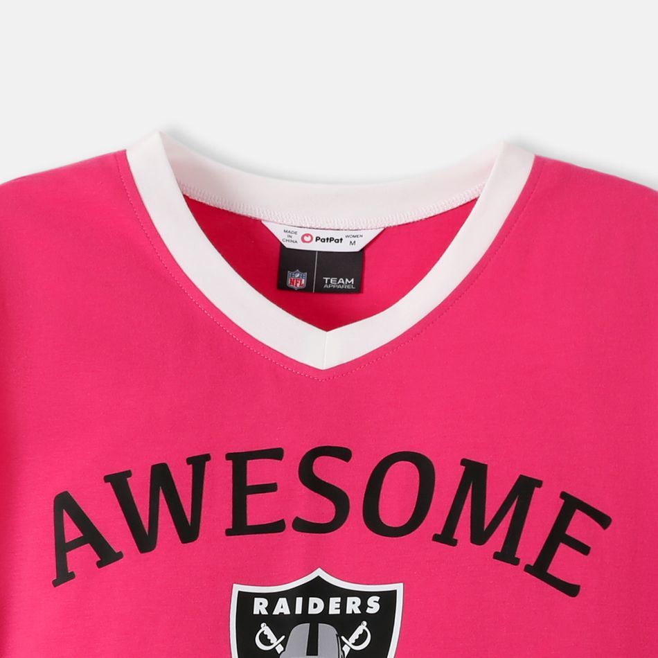 NFL Family Matching Colorblock Long-sleeve Graphic Tee (Oakland Raiders) Hot Pink big image 5