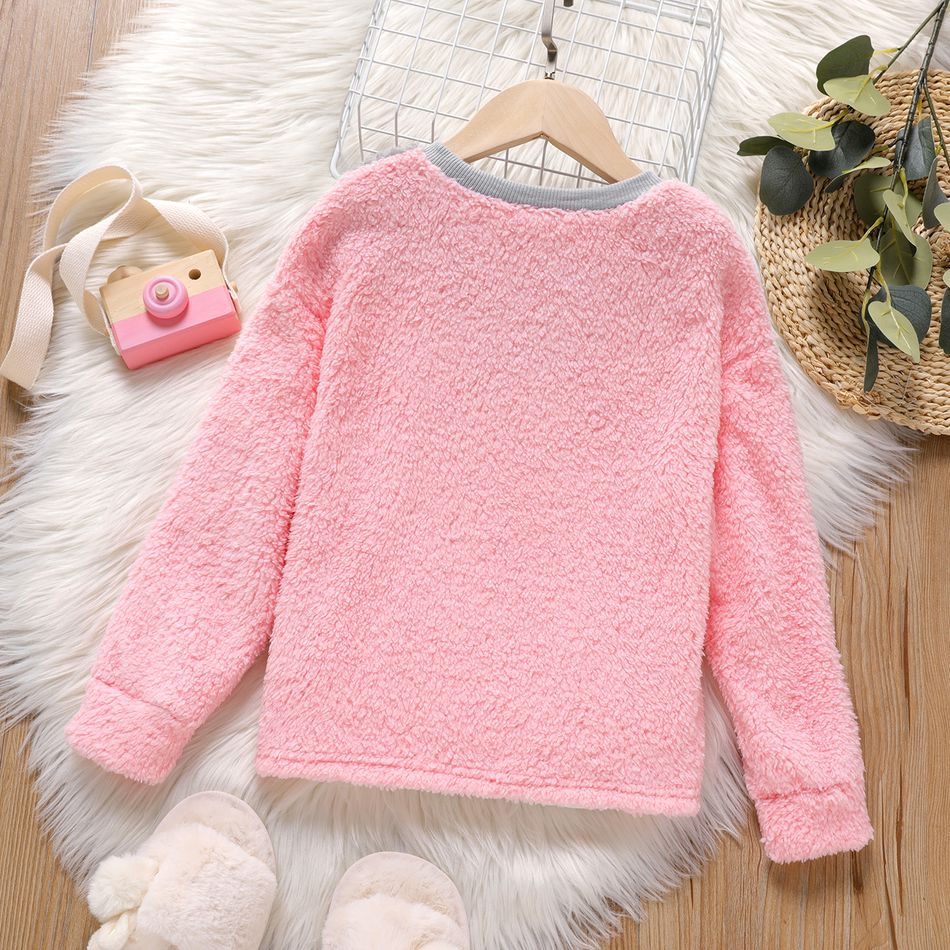 Criança Menina Costuras de tecido Pullover Sweatshirt colorblock big image 6