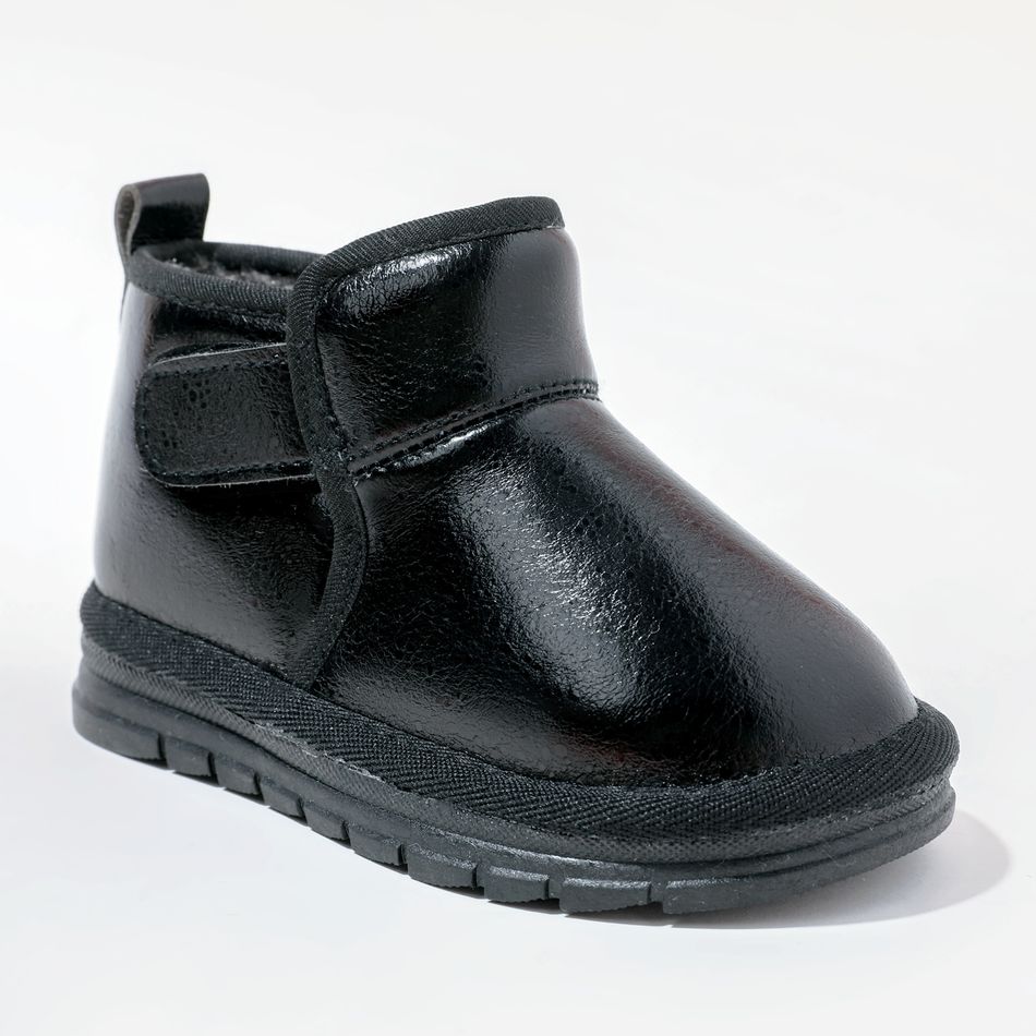 طفل صغير / طفل بسيط حذاء الثلوج الحرارية بطانة الصوف الأسود أسود big image 2