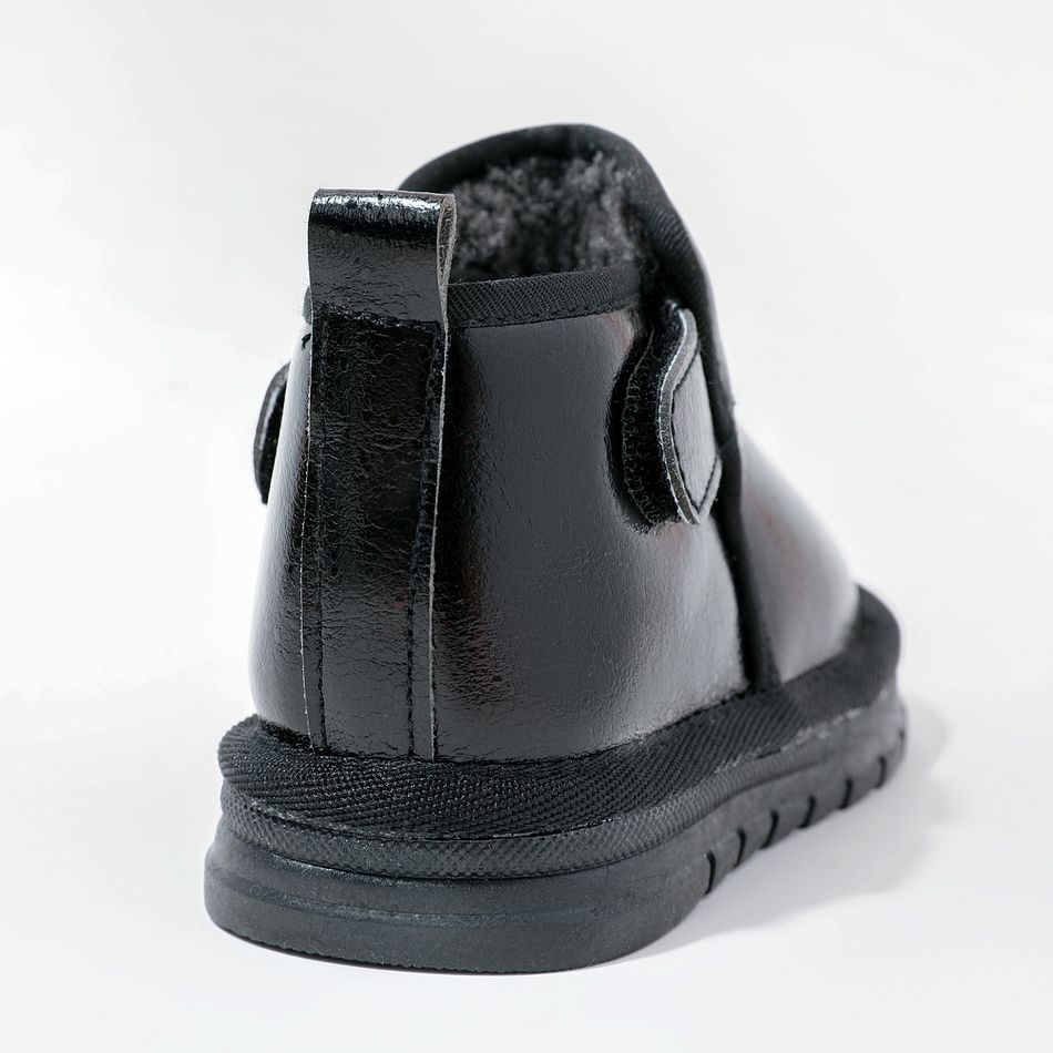 طفل صغير / طفل بسيط حذاء الثلوج الحرارية بطانة الصوف الأسود أسود big image 3