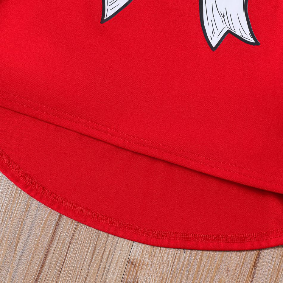 2 unidades Criança Menina Bainha assimétrica Bonito conjuntos de camisetas vermelho 2 big image 4
