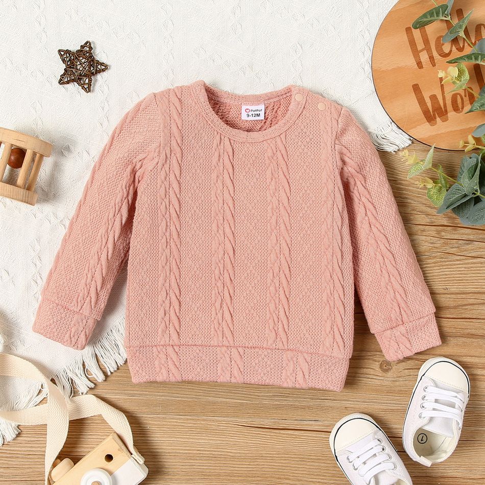 1 unidade Bebé Menina Básico Manga comprida Sweatshirt Rosa big image 1
