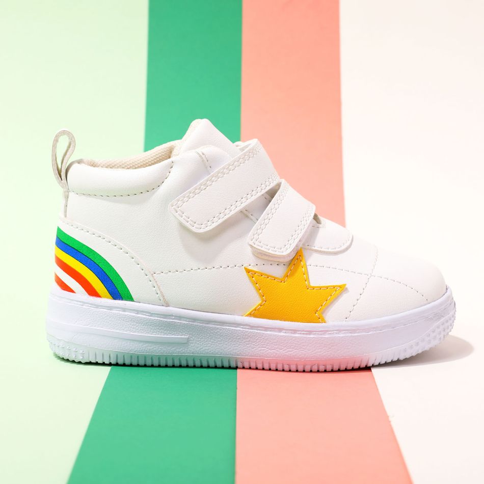 Toddler Star & Rainbow Pattern Casual Shoes White big image 3