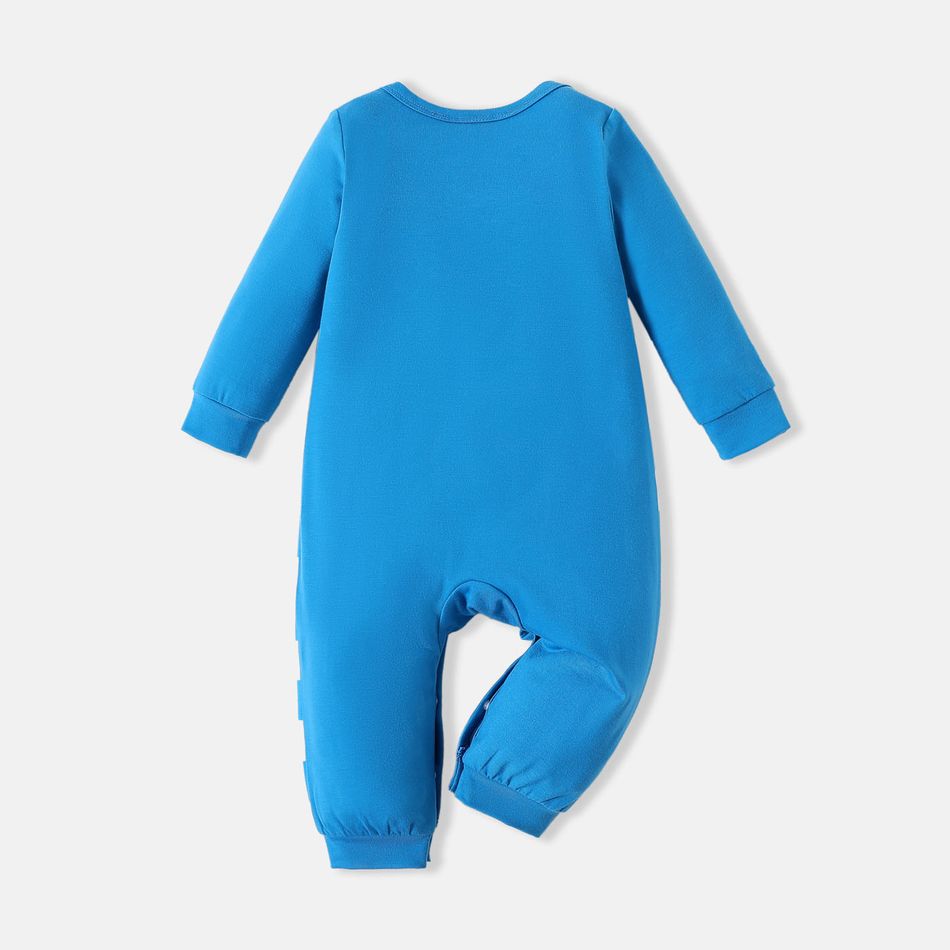 Thomas & Friends Baby Boy Blue Long-sleeve Graphic Checkered Jumpsuit Blue big image 4