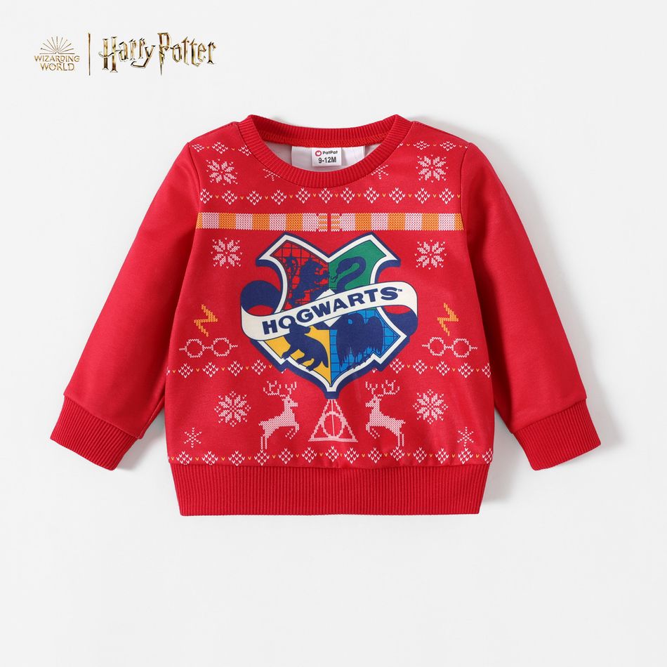 Harry Potter Baby Boy Christmas Graphic Long-sleeve Sweatshirt Red big image 1