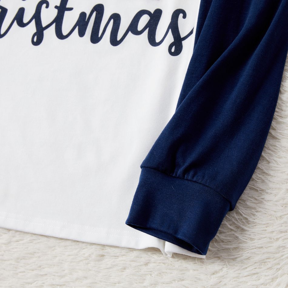 Christmas Family Matching Letter Print Raglan-sleeve Pajamas Sets (Flame Resistant) ColorBlock big image 10