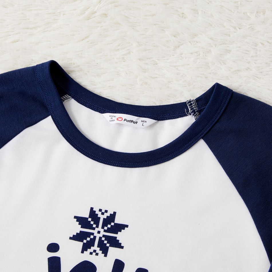 Christmas Family Matching Letter Print Raglan-sleeve Pajamas Sets (Flame Resistant) ColorBlock big image 8