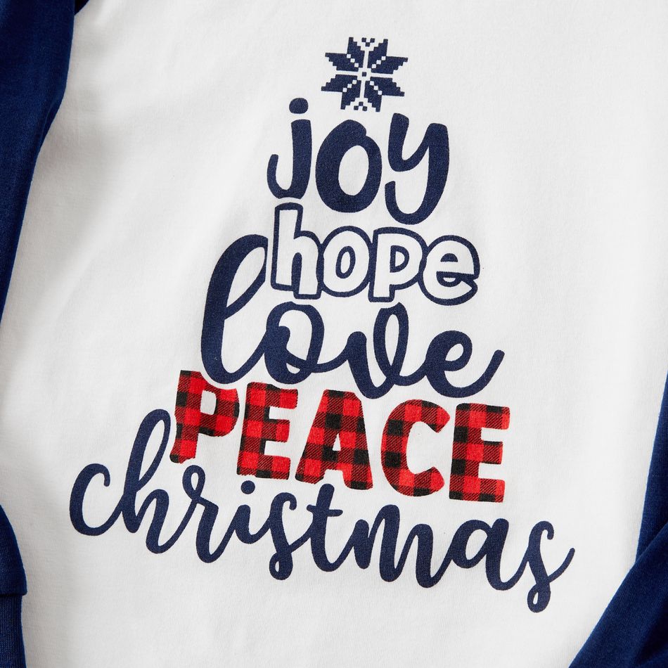 Christmas Family Matching Letter Print Raglan-sleeve Pajamas Sets (Flame Resistant) ColorBlock big image 9