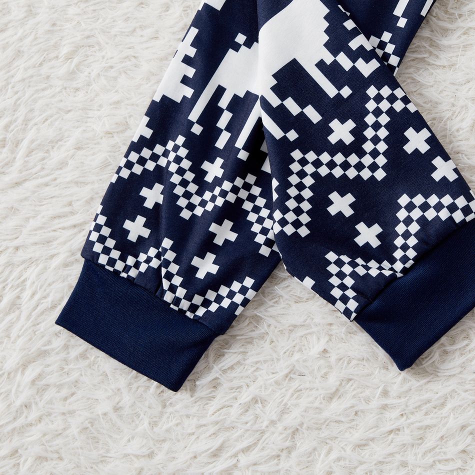 Christmas Family Matching Letter Print Raglan-sleeve Pajamas Sets (Flame Resistant) ColorBlock big image 12