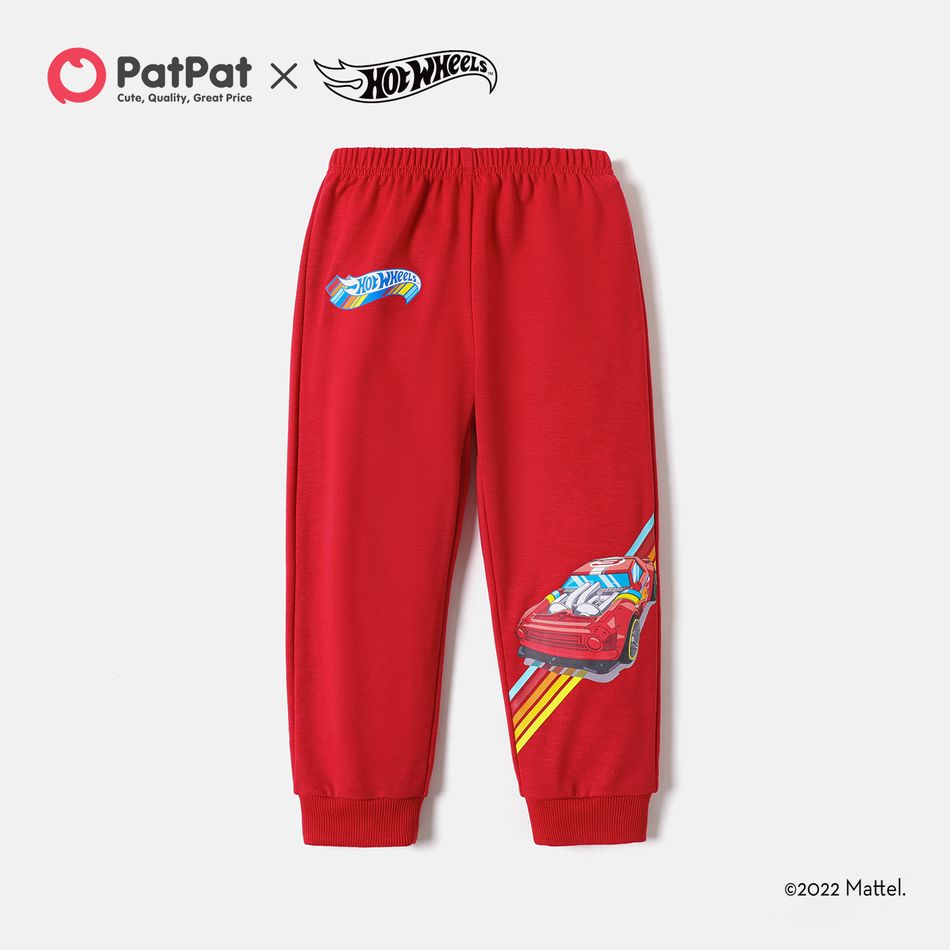 Hot Wheels Toddler Girl/Boy Letter Print Elasticized Pants Red
