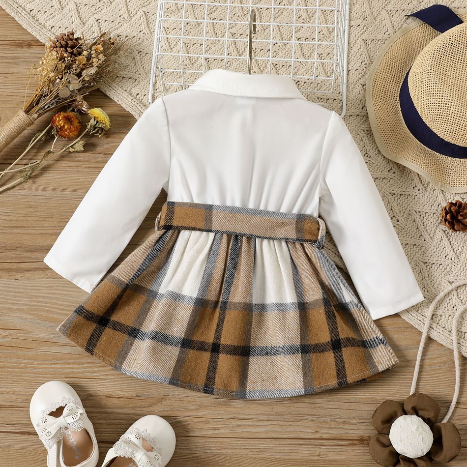 Bebé Lapela Escola Manga comprida Vestidos colorblock big image 2