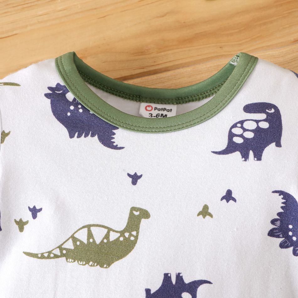 2-Pack Baby Boy 95% Cotton Long-sleeve Dinosaur Print Jumpsuits Set MultiColour big image 5