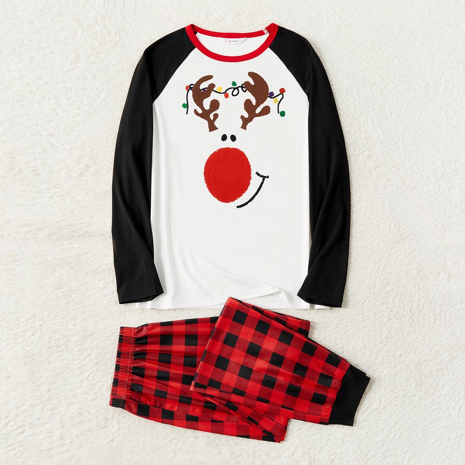 Natal Look de família Manga comprida Conjuntos de roupa para a família Pijamas (Flame Resistant) vermelho preto big image 2