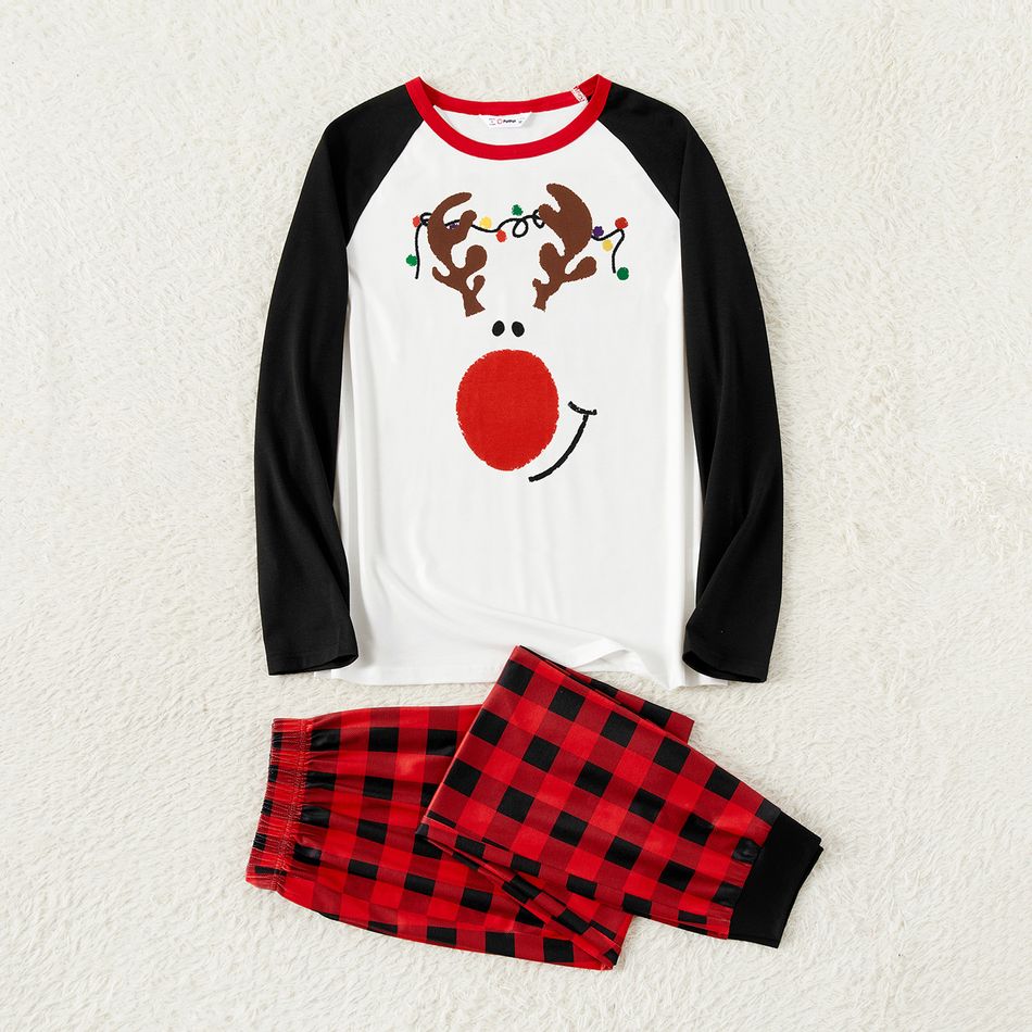 Natal Look de família Manga comprida Conjuntos de roupa para a família Pijamas (Flame Resistant) vermelho preto big image 7