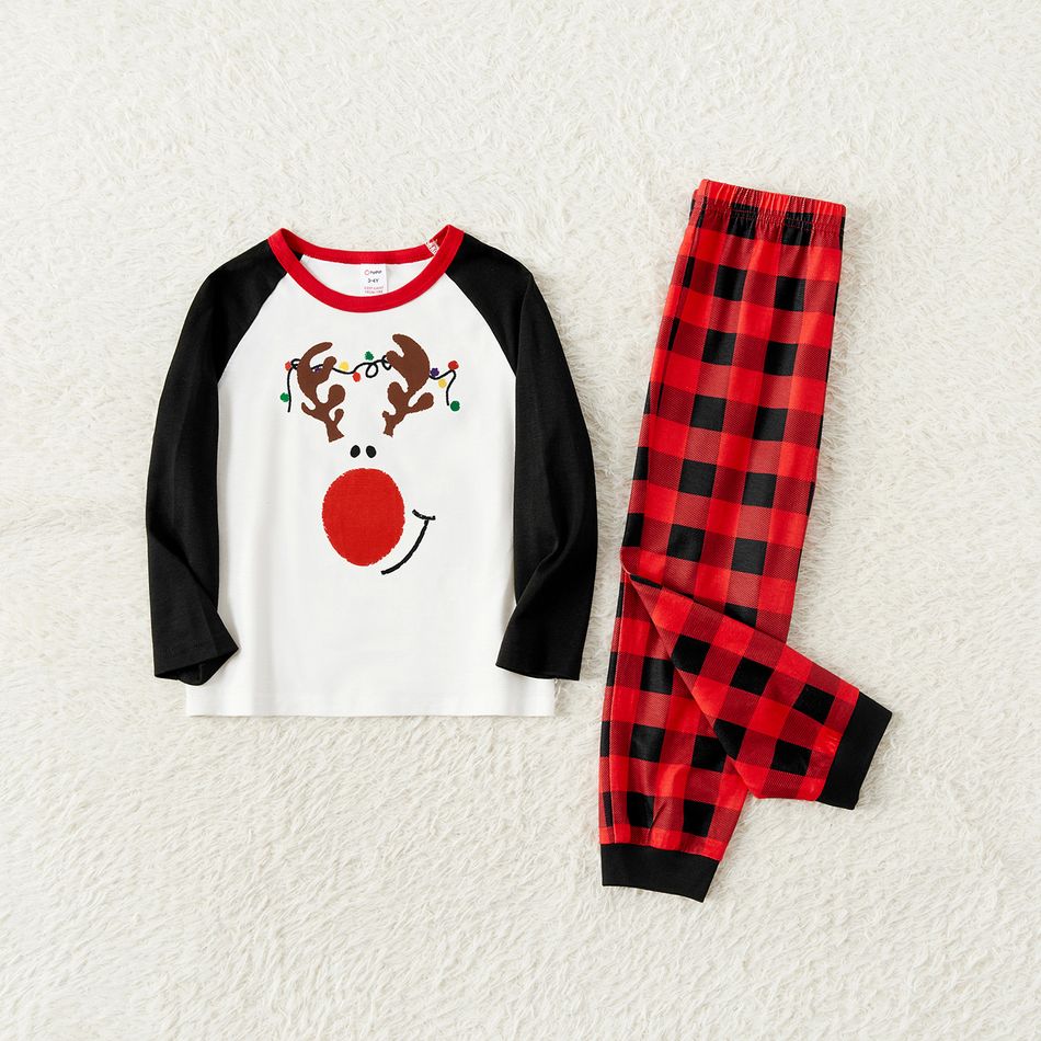 Natal Look de família Manga comprida Conjuntos de roupa para a família Pijamas (Flame Resistant) vermelho preto big image 9