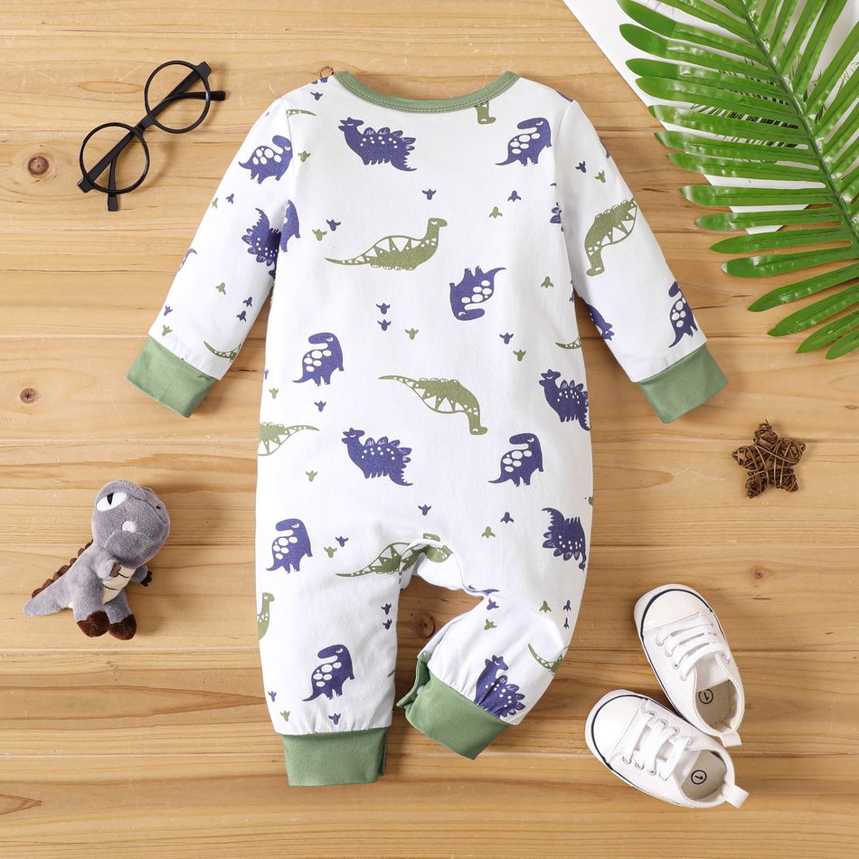 2-Pack Baby Boy 95% Cotton Long-sleeve Dinosaur Print Jumpsuits Set MultiColour big image 4