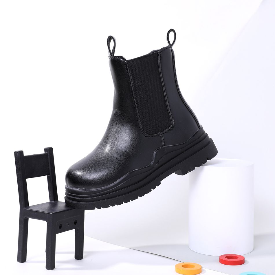Toddler / Kid Side Zipper Black Chelsea Boots Black big image 1