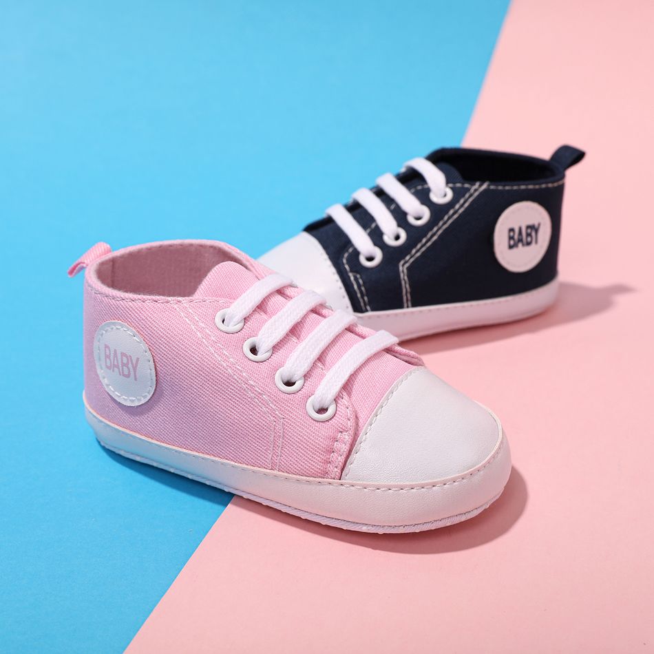 Baby / Toddler Letter Graphic Lace Up Canvas Shoes Pink big image 4
