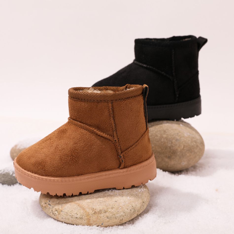 Toddler / Kid Solid Fleece-lining Thermal Snow Boots Khaki big image 2