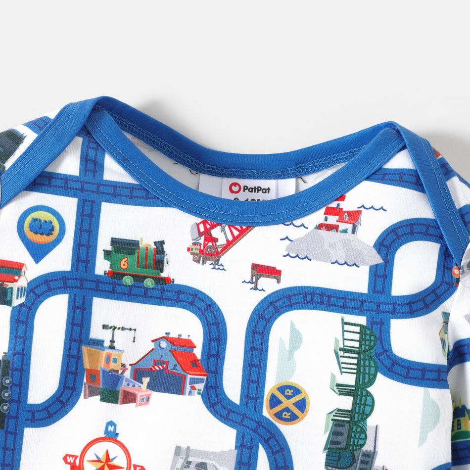 Thomas & Friends 2pcs Baby Boy 100% Cotton Long-sleeve Allover Print Romper and Sweatpants Set Multi-color big image 3