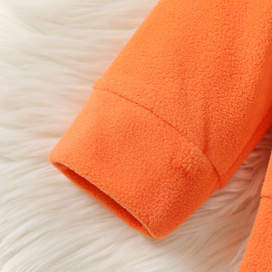 Kid Boy Laser Reflective 3D Ear Design Polar Fleece Hoodie Sweatshirt Orange big image 4
