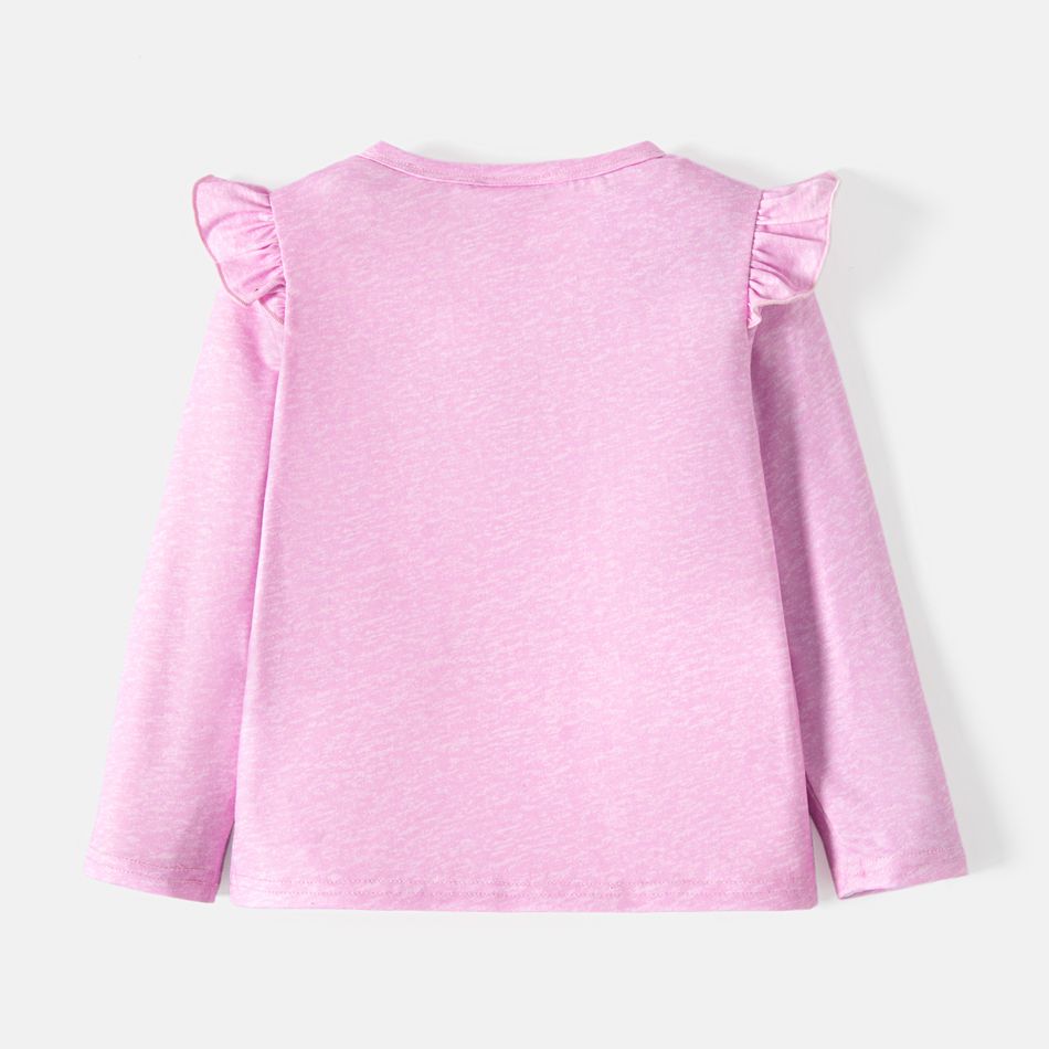 Barbie Toddler Girl Character Print Ruffled Long-sleeve Tee/ Elasticized Leggings Pink big image 1