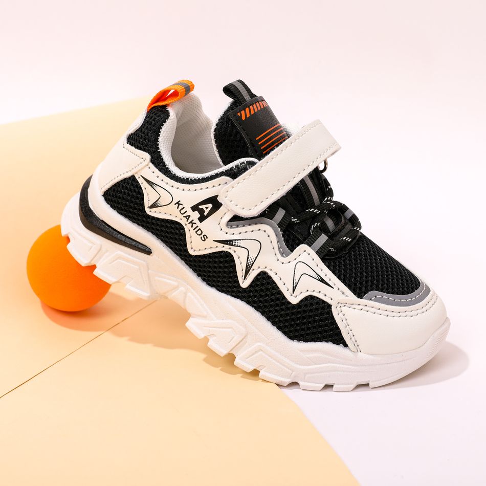 Toddler / Kid Mesh Panel Breathable Sneakers Black big image 3