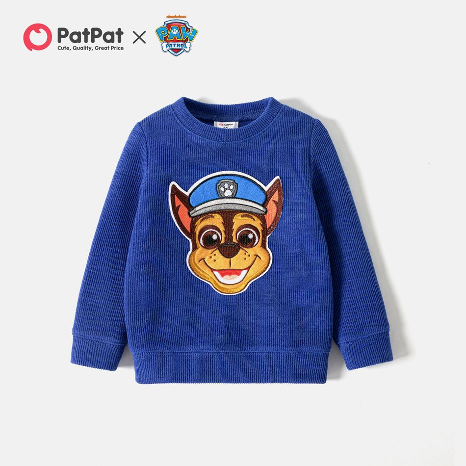 PAW Patrol Toddler Girl/Boy Embroidered Ribbed Pullover Sweatshirt royalblue big image 1