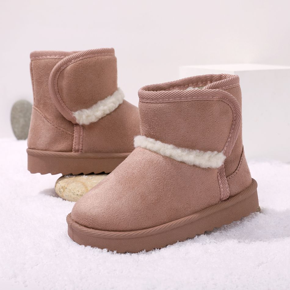 Toddler / Kid Fuzzy Trim Fleece-lining Snow Boots Pink big image 1