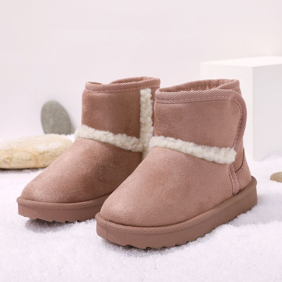 Toddler / Kid Fuzzy Trim Fleece-lining Snow Boots Pink big image 2