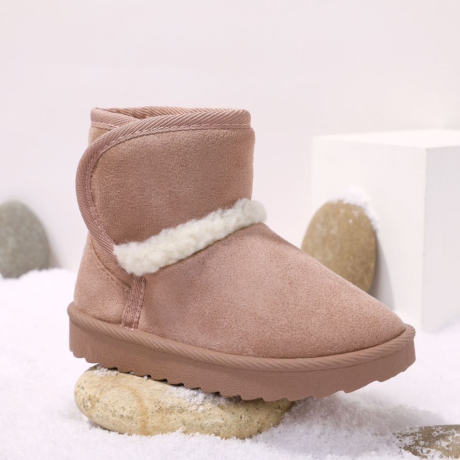 Toddler / Kid Fuzzy Trim Fleece-lining Snow Boots Pink big image 3