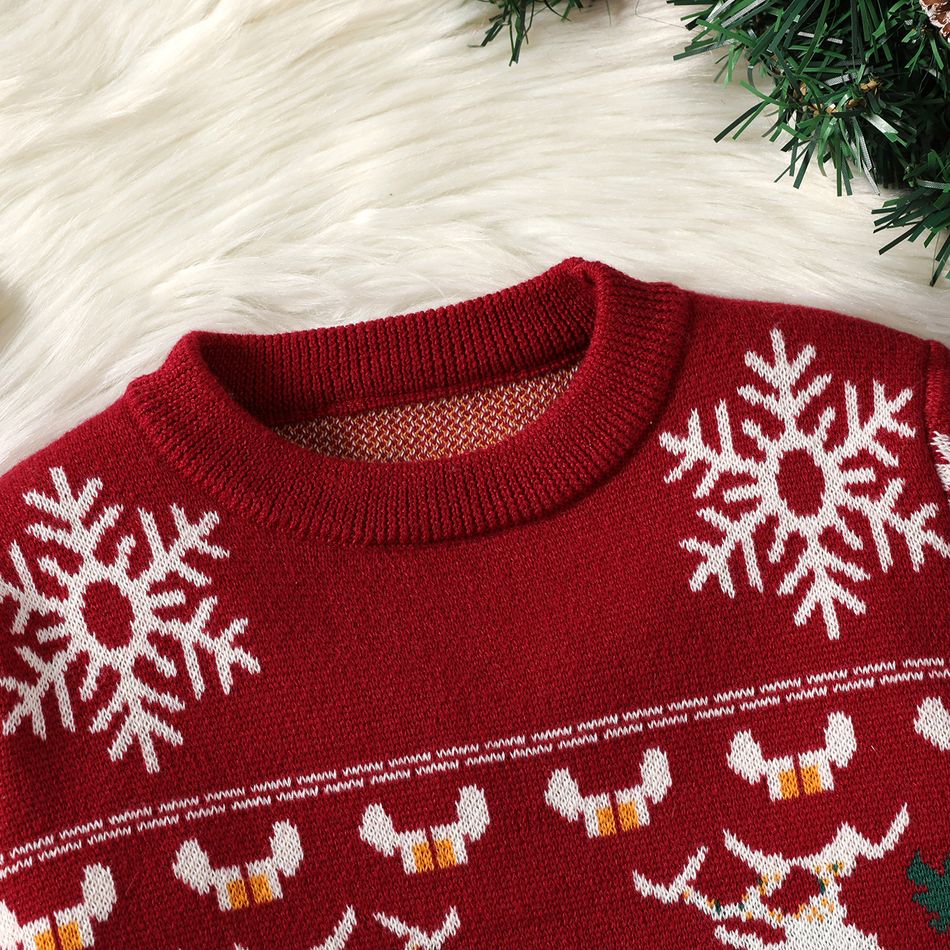 Weihnachten Kinder Unisex Weihnachtsmuster Gestrickt Pullover rot big image 5