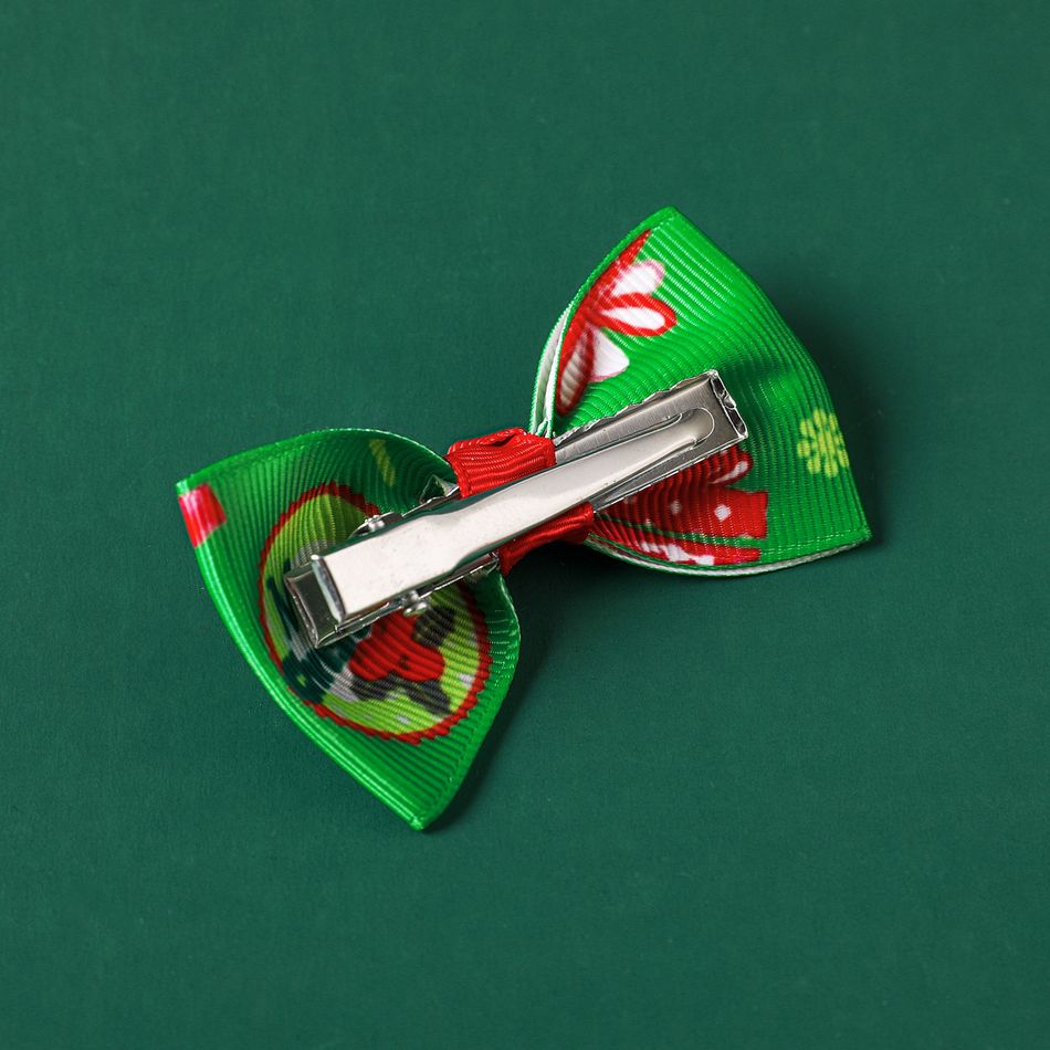 Pacote de 3 grampos de cabelo com nervuras de natal para meninas (posição do padrão aleatória) Verde big image 7